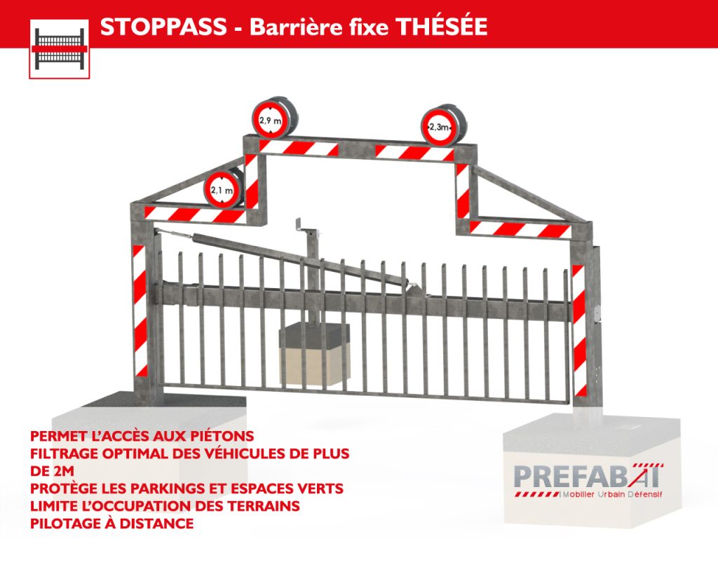 stoppass barrière fixe thésée pour sites officiels